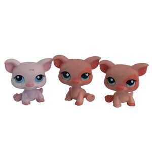 Littlest Pet Shop LPS Pig #622 Polka Dot Ears Clover Eyes #885 #87 Blue Dot Eyes